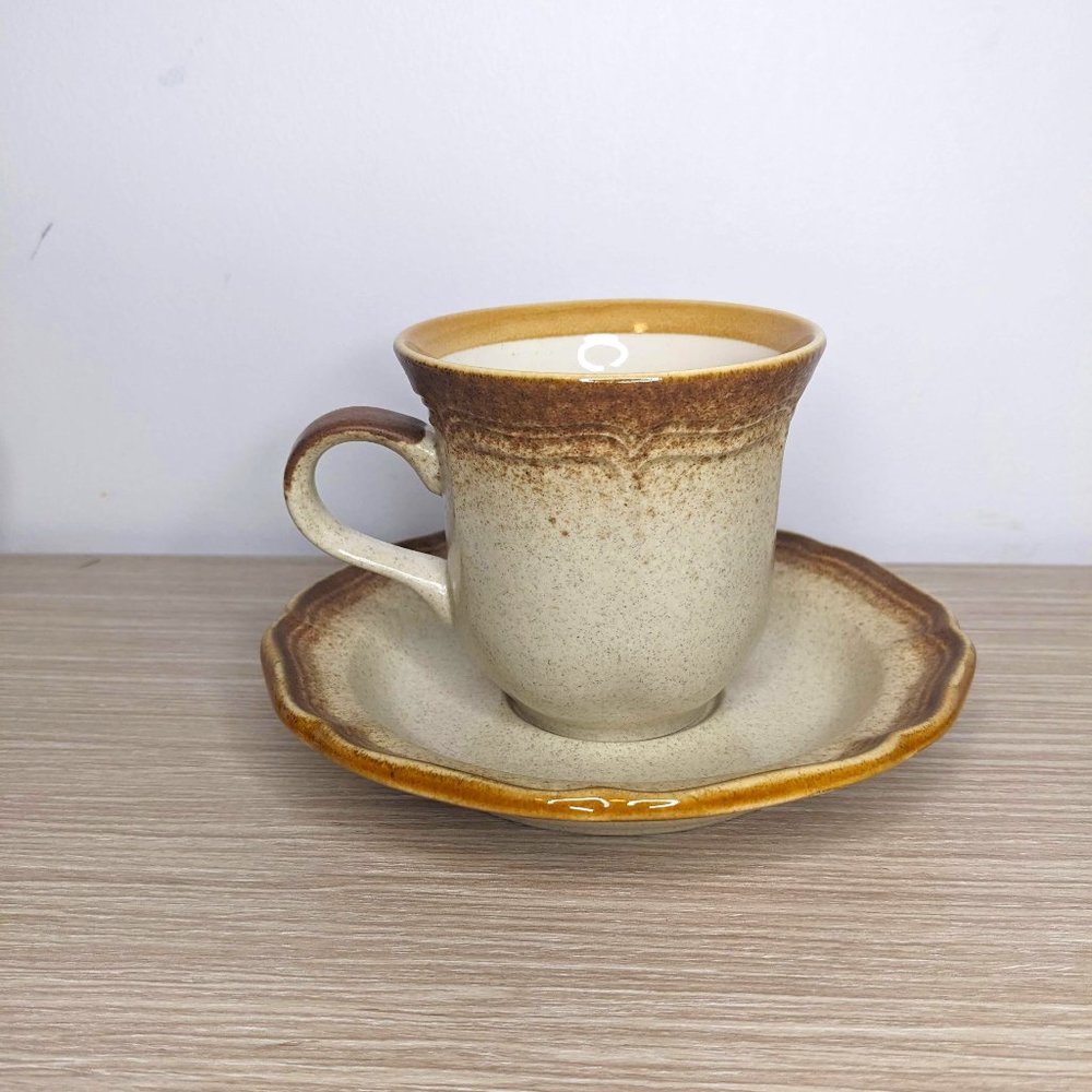 Mikasa Whole Wheat Cup and Saucer Vintage 1980s